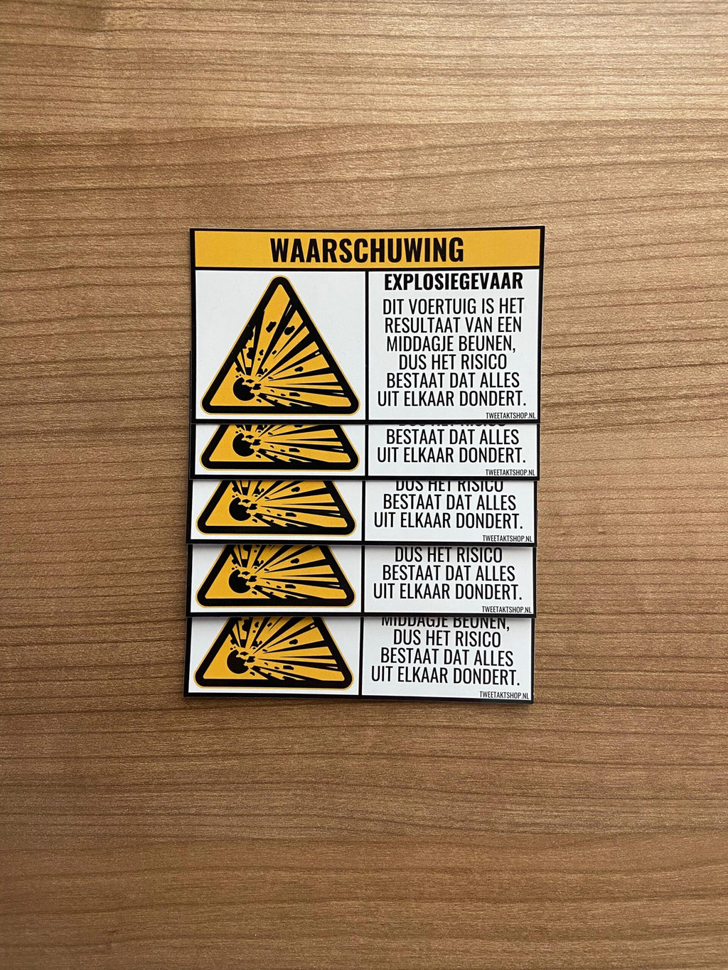 WAARSCHUWING STICKER