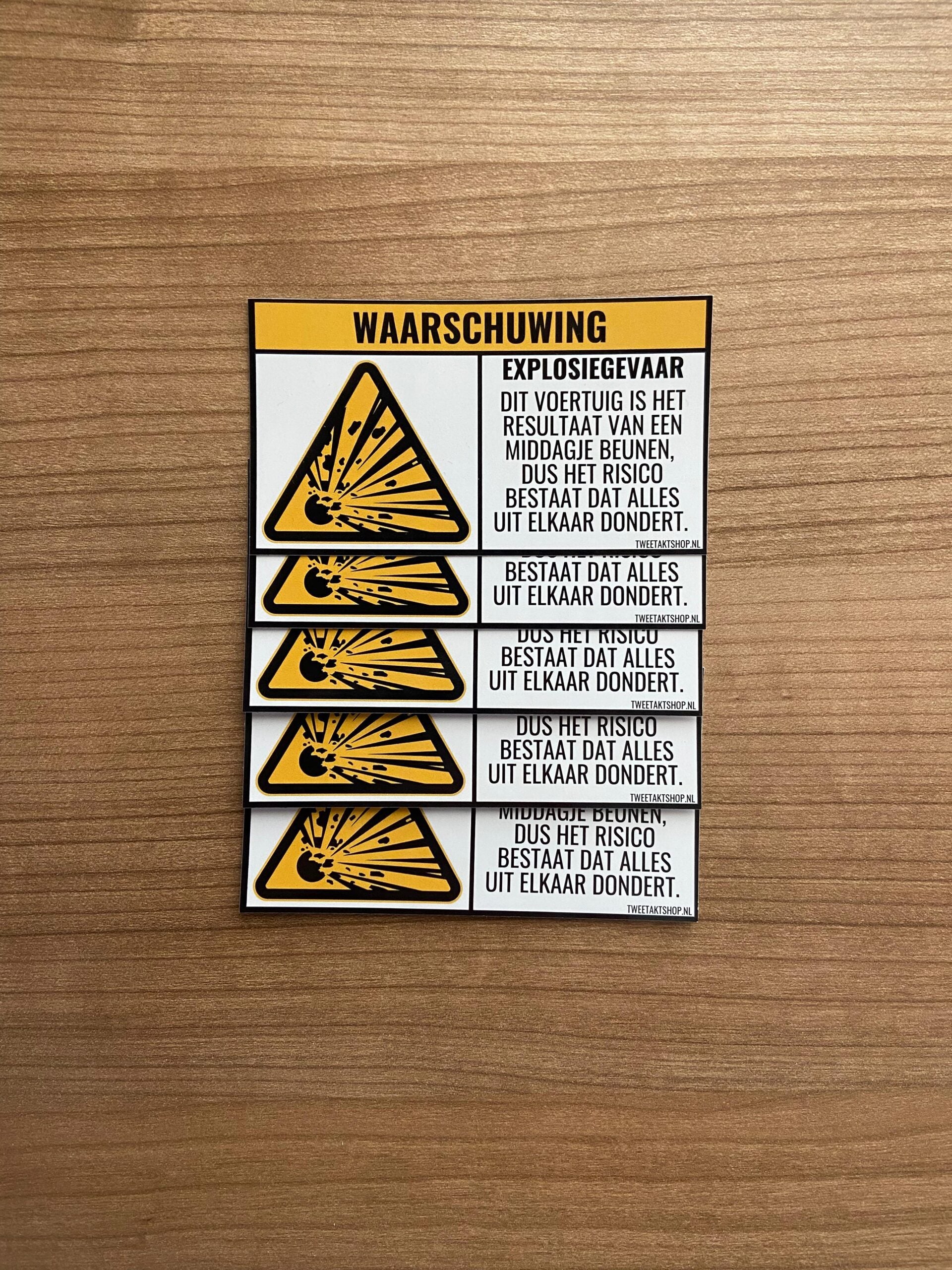 WAARSCHUWING STICKER