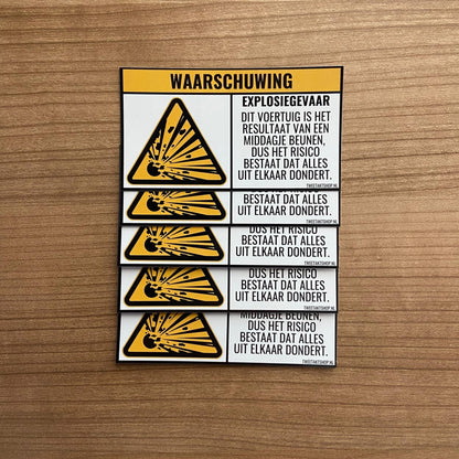 WAARSCHUWING STICKER
