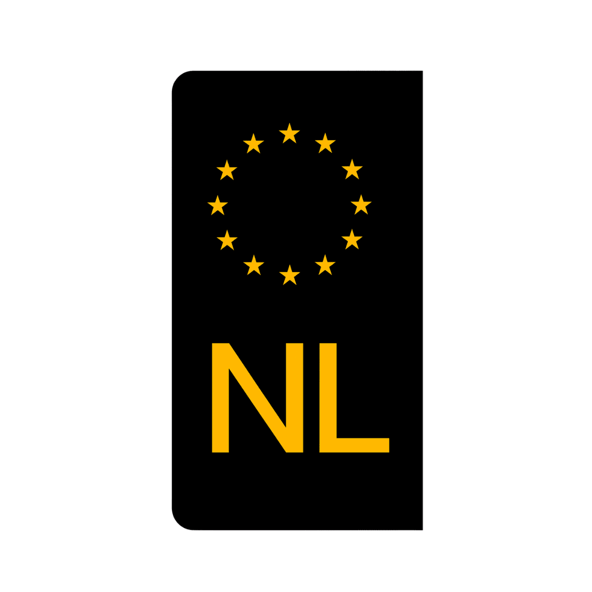 kenteken sticker zwart